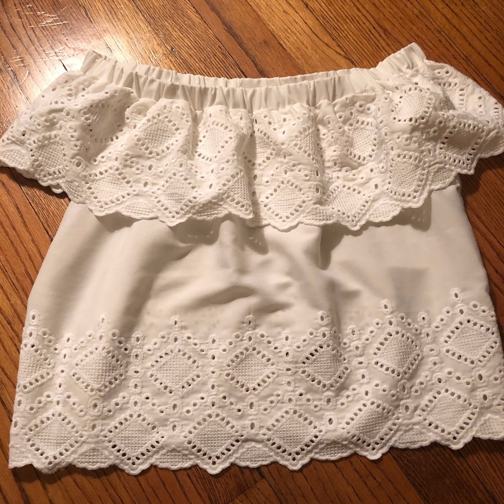 Off the shoulder white top